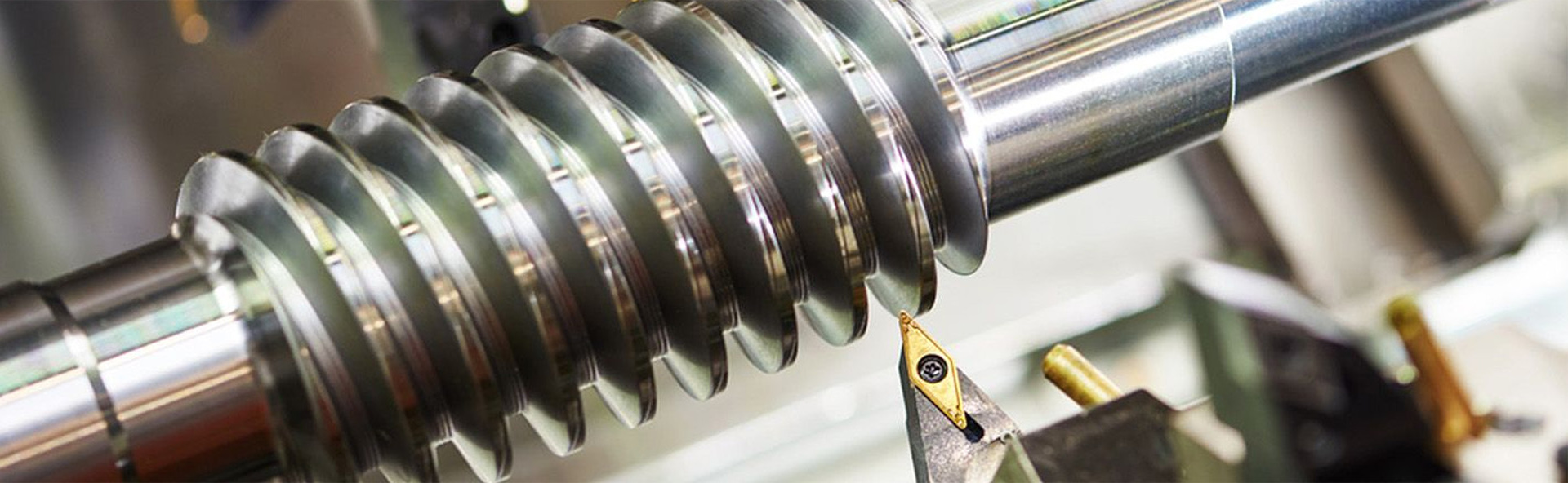 Close-up of threaded gear